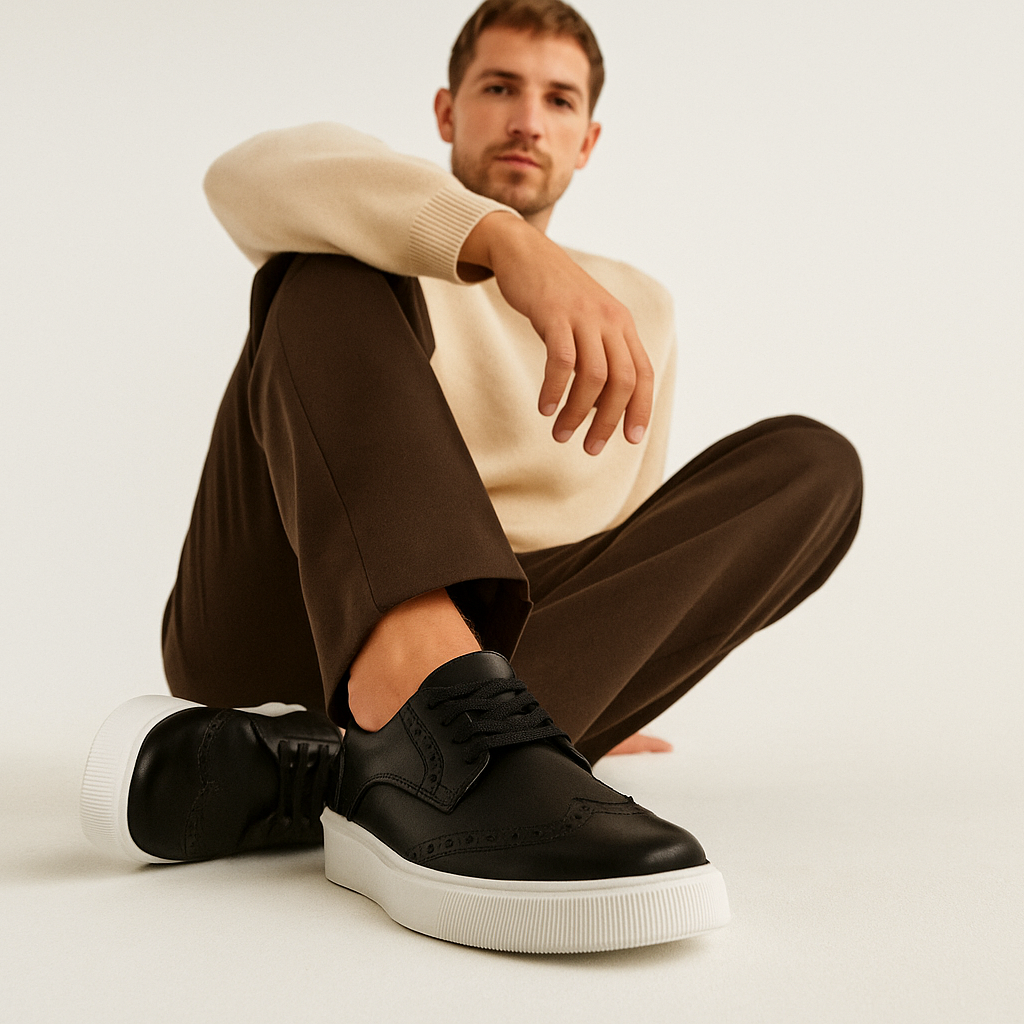 Tenis Casual Bostoniano Piel Sulkin Negro