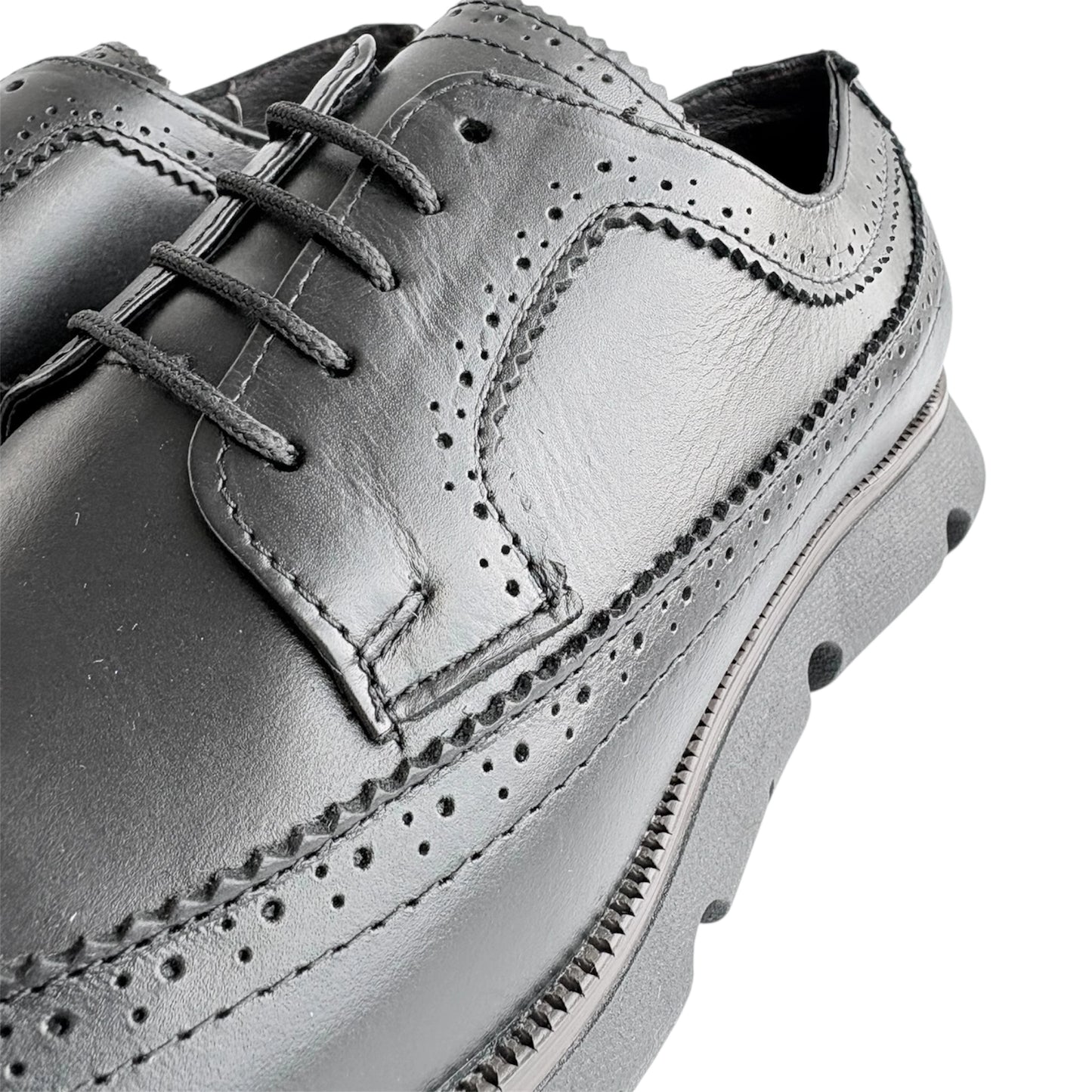 Zapato Casual Longwing Negro Piel Real