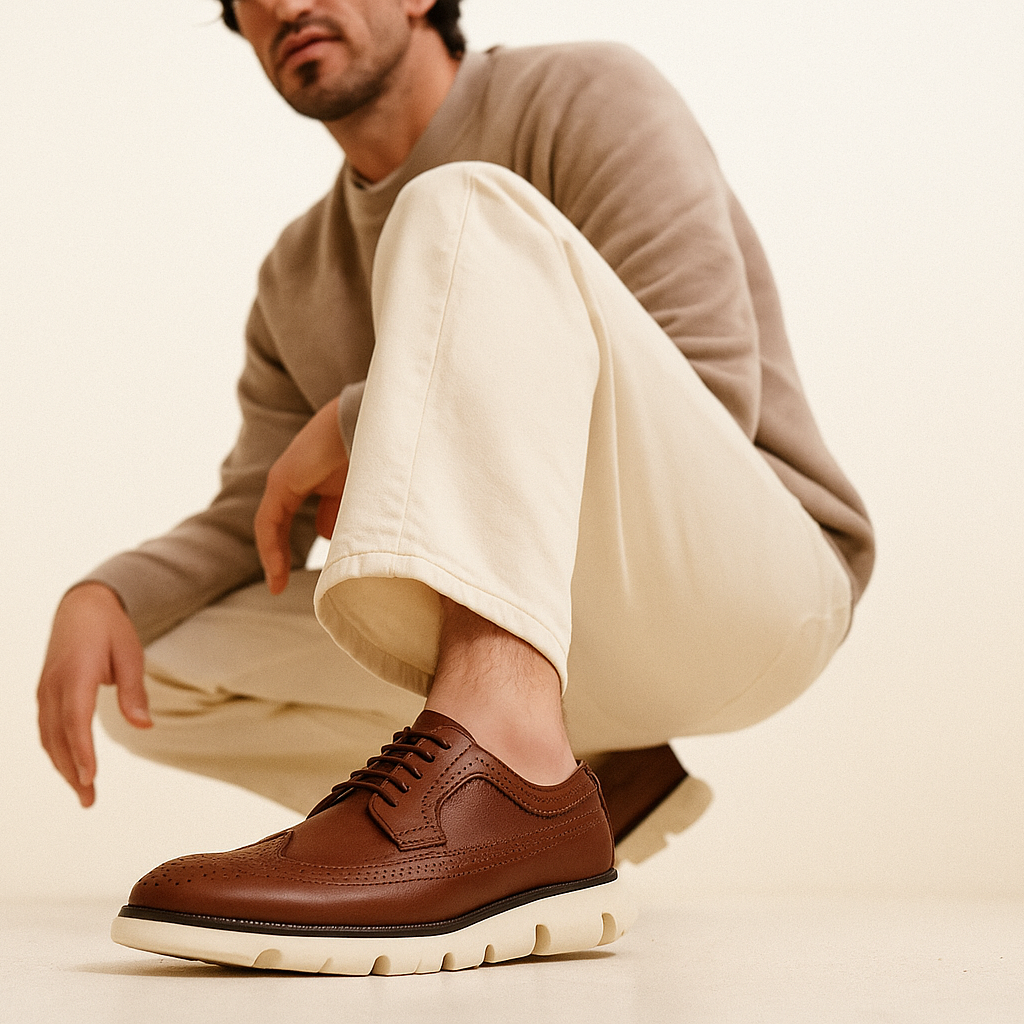 Zapato Casual Longwing Cafe Piel Real