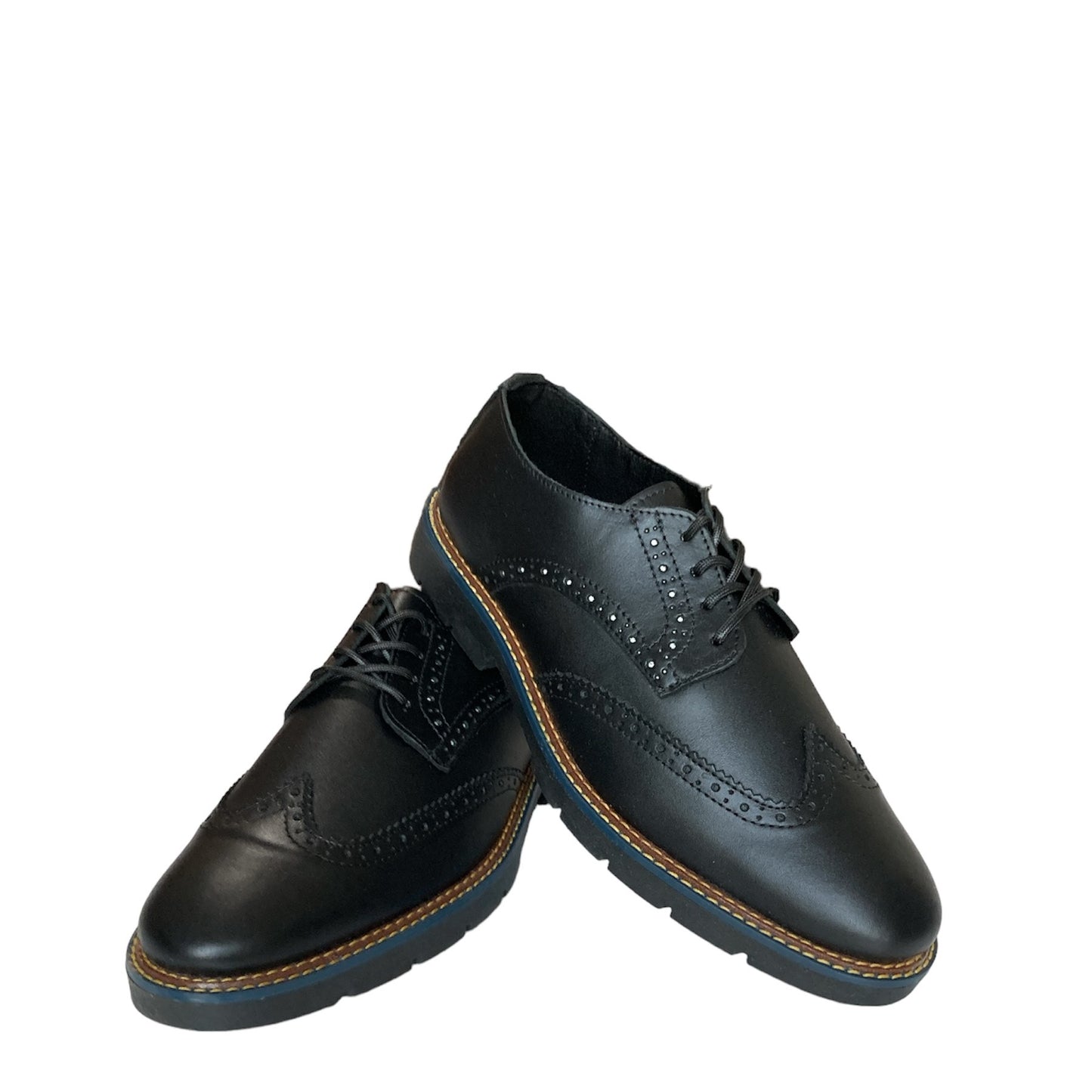 Zapato Casual Bostoniano Negro Piel Real