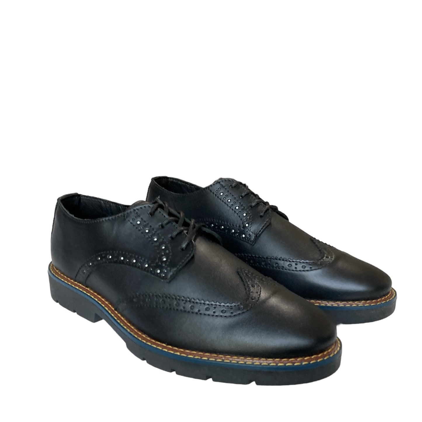 Zapato Casual Bostoniano Negro Piel Real