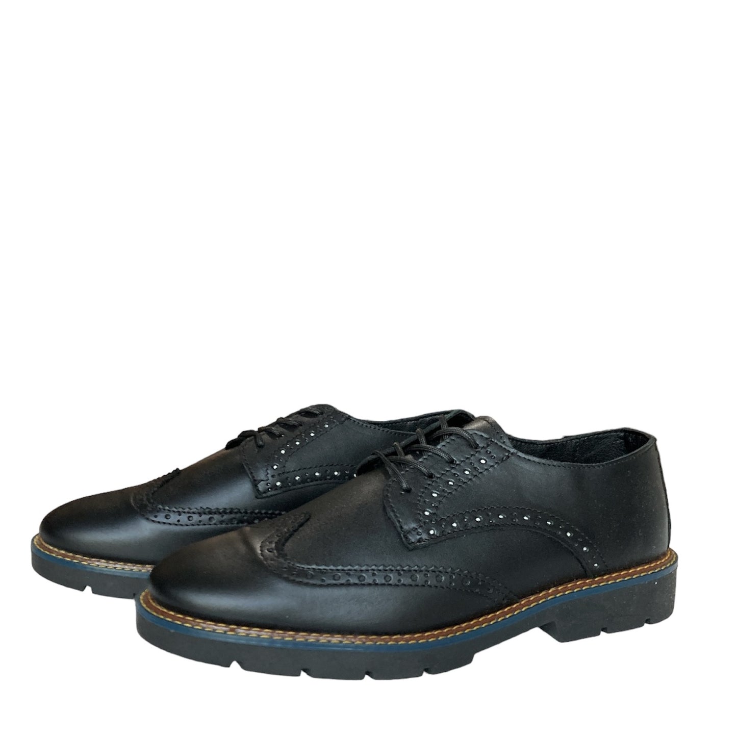 Zapato Casual Bostoniano Negro Piel Real