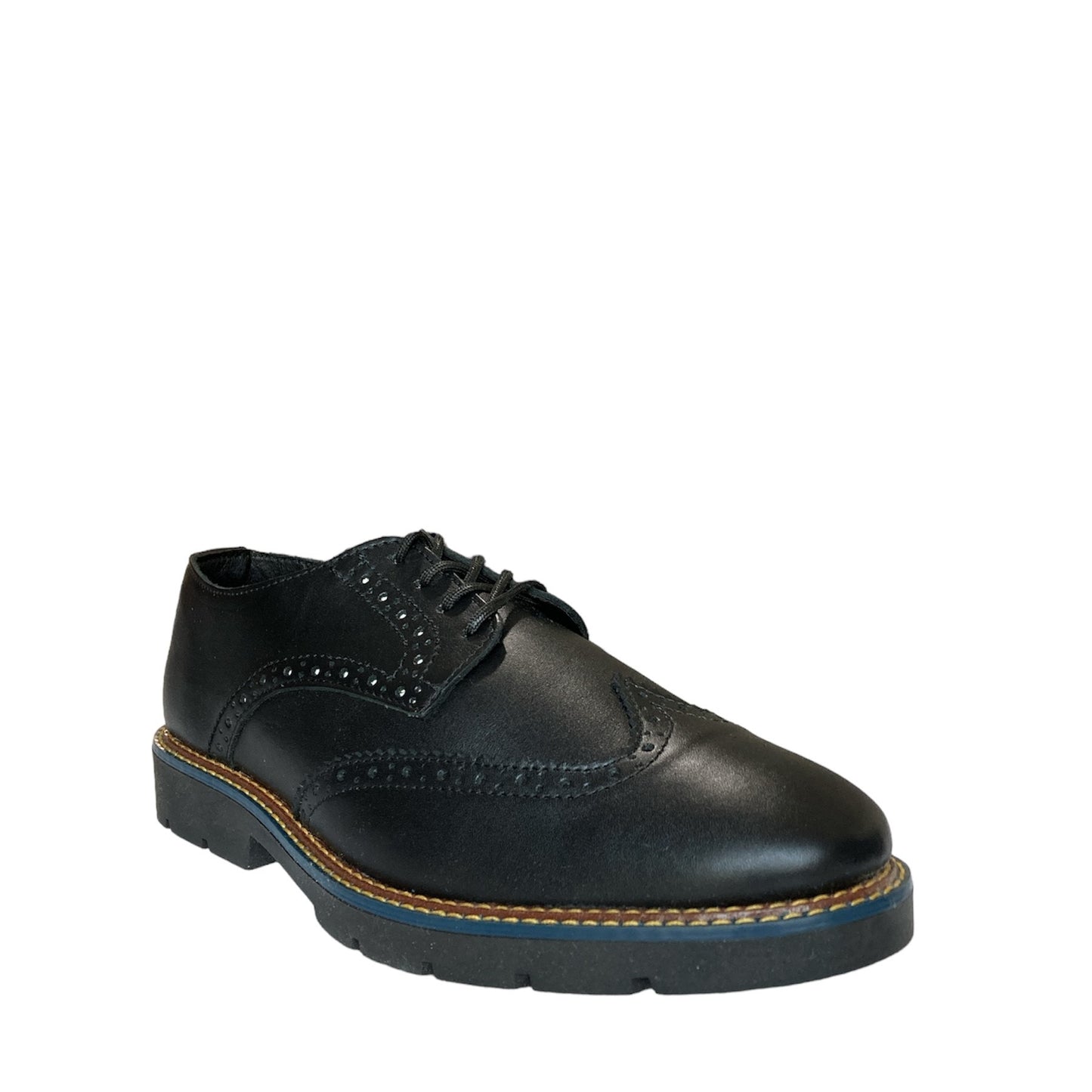 Zapato Casual Bostoniano Negro Piel Real