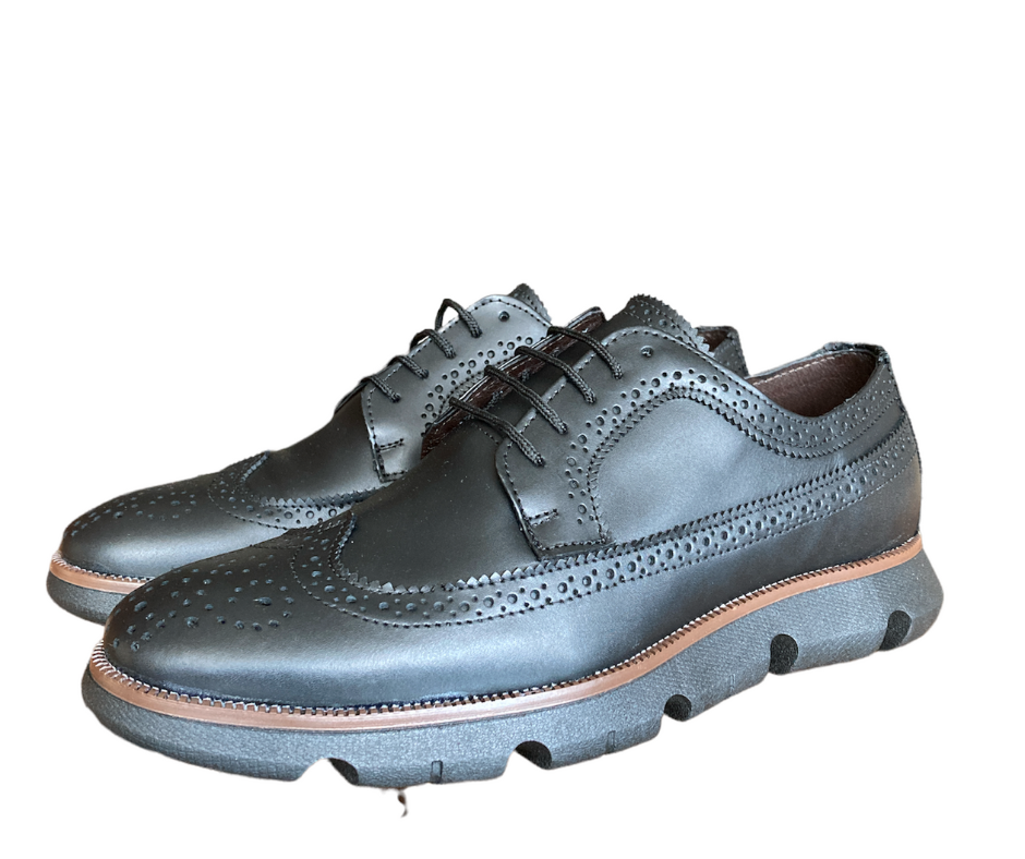 Zapato Casual Longwing Negro Piel Real